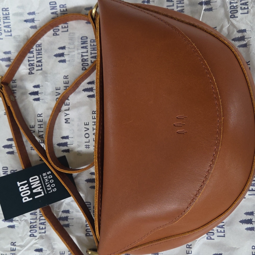 Portland Leather Goods Tan Leather Crossbody Bag